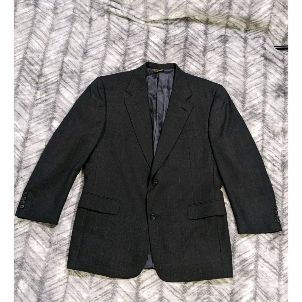Hart Schaffner Marx Gold Trumpeter New Wool Windowpane Sport Coat Jacket 42R USA